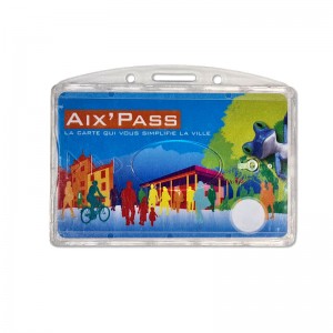 Porte-badge sécuritaire avec séparation pour 2 cartes – Horizontal (lot de 100)