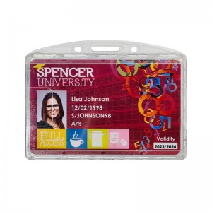 Secure 2-card badge holder with partition – Landscape (pack of 100)