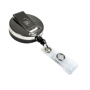 Metallic Badge Holder Reel with Reinforced Lanyard |Sogedex