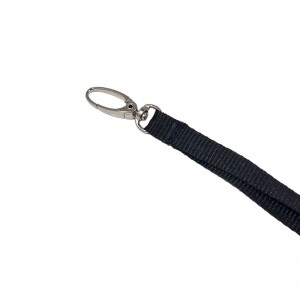 Cordon tour de cou sécurisé plat 10 mm avec mousqueton ovale (lot de 100)