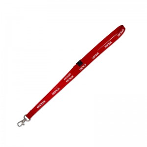 15mm « VISITEUR » pre-printed lanyard w/ breakaway feature & plated dog hook (pack of 100)
