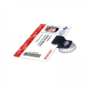 Attache porte-badge Grip Ventouse – Plastique noir (lot de 100)