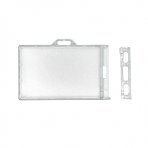 Secure badge holder with card extraction slider for 2 cards | Sogedex