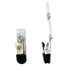 Metal crocodile-type clip w/ rubber protection + reinforced vinyl strap (pack of 100)