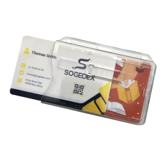 Card holder with push button for easy extraction | Sogedex