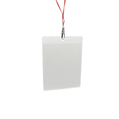 Clear badge holder for 86 x 101 mm badges - round perforation (pack of 100)