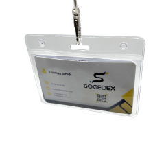 Porte-badge souple pour 2 cartes - horizontal - IDS38 (lot de 100)
