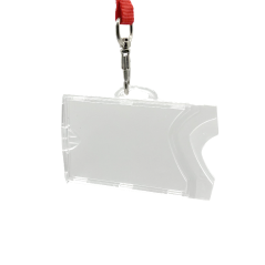 Badge holder with 1 clear and 1 frosted side - Landscape |Sogedex
