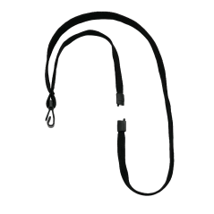 Cordon tour de cou sécurisé tube 12 mm - mousqueton plastique anti-rotation (lot de 100)