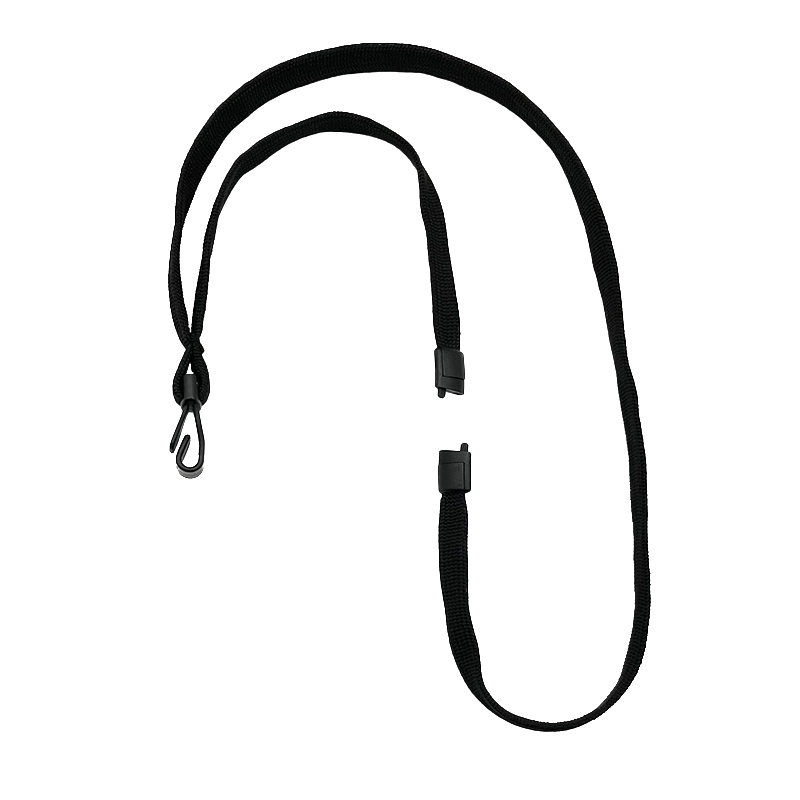 Cordon tour de cou sécurisé tube 12 mm - mousqueton plastique anti-rotation (lot de 100)