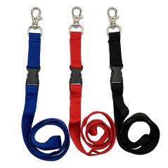 Lanyards flach 15 mm + abnehmbare Schnalle und Metallhaken | Sogedex