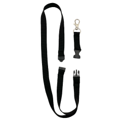 15 mm lanyard w/ detachable buckle, metal dog hook & breakaway feature (pack of 100)