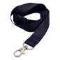 Cordon tour de cou sécurisé 20 mm aspect satin avec crochet métal - Noir (lot de 100)