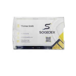 Crystal-look card holder on both sides, anti-UV & resistant | Sogedex