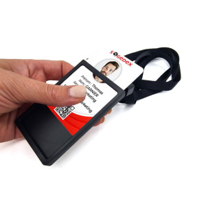 Lot de 50 cordons tour de cou + porte-badge tout en un