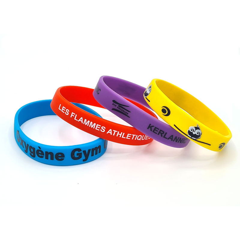 Bracelet silicone personnalisé adulte – sérigraphie (lot de 100)