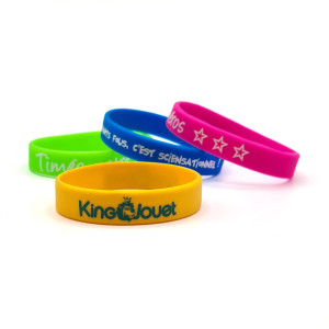 Bracelet silicone personnalisé enfant - Sérigraphie (lot de 100)
