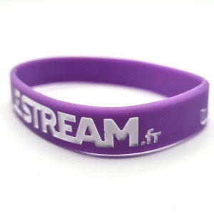 Bracelet silicone personnalisé enfant – Gravure en creux (lot de 100)