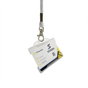 Porte-badge en plastique biodégradable pour 1 carte – horizontal