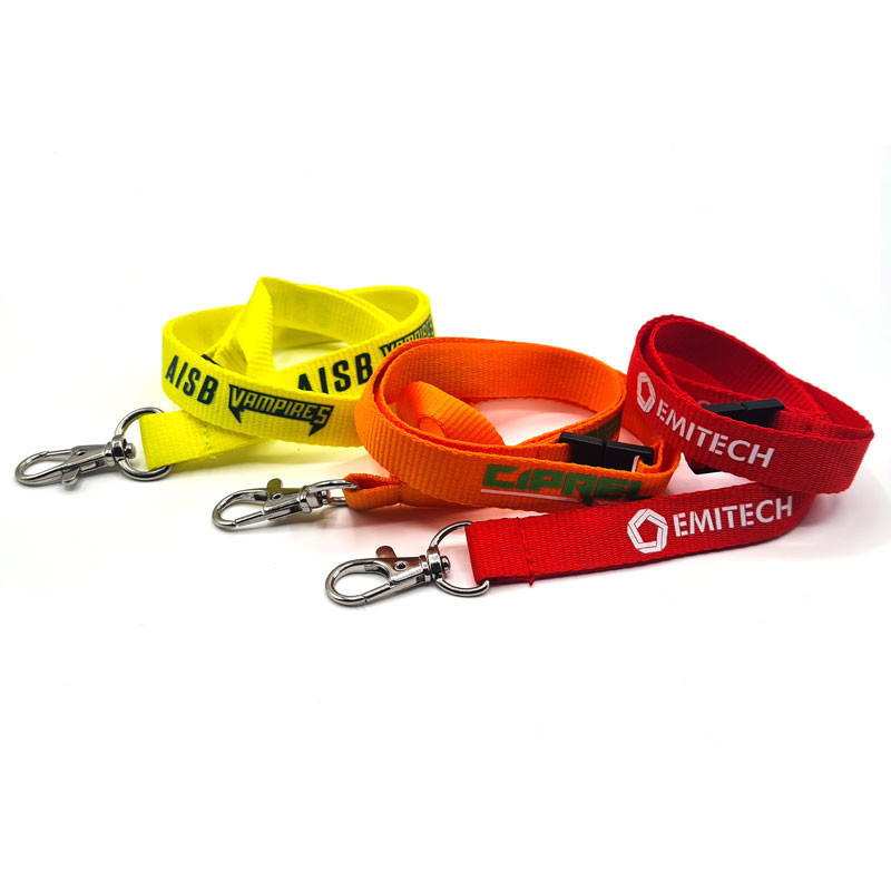 Custom Flat and secure Lanyard – Metal Hook (pack of 100)