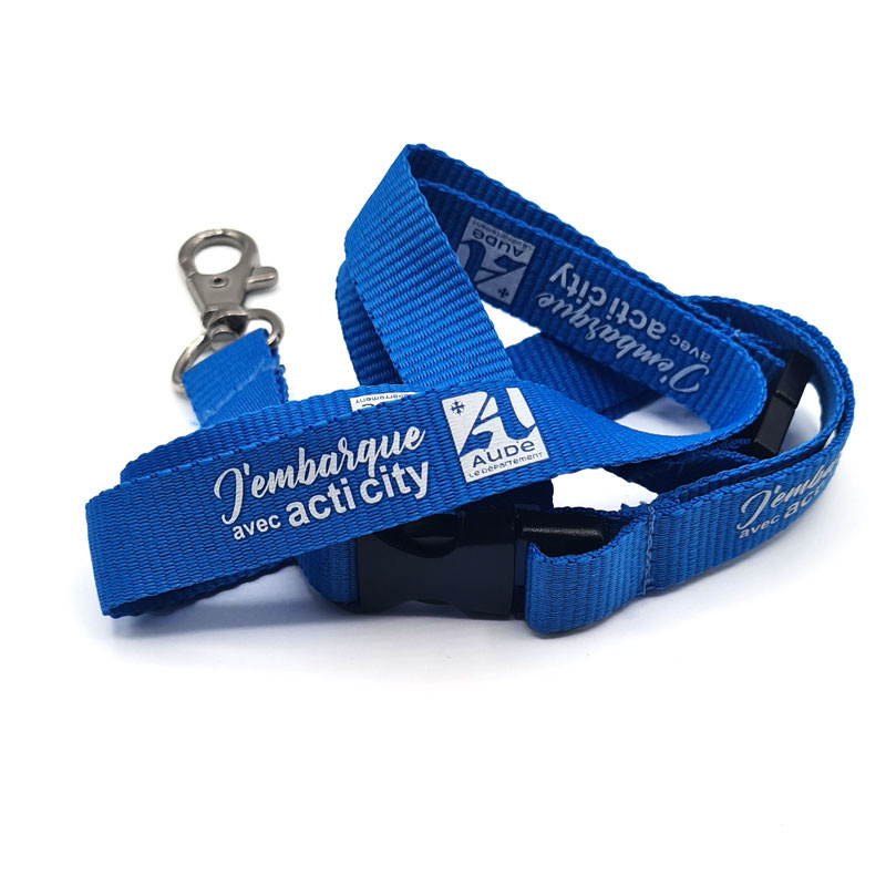 Custom detachable and secure Flat lanyard – Metal Hook (pack of 100)