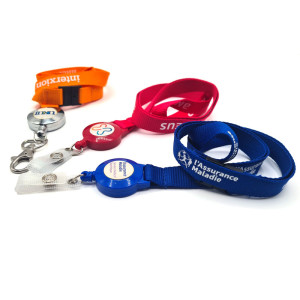 Custom Lanyards with Retractable Badge Reel & Safety (x100) - Sogedex