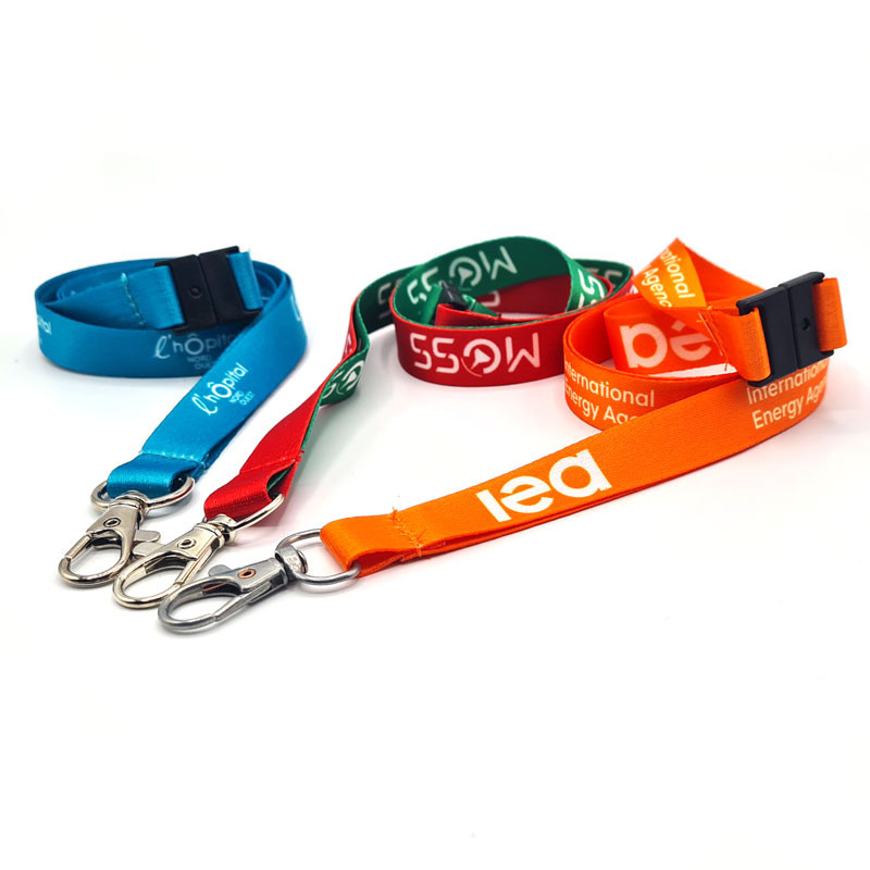 Sicheres Individuelles Satin-Lanyard mit Sublimationsdruck – Metallhaken (100 Stück)