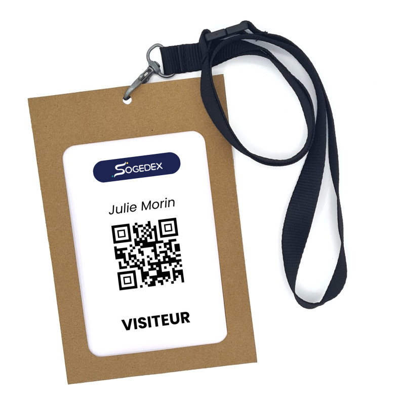 A6 badge holder double-window in ecological cardboard (set of 100)