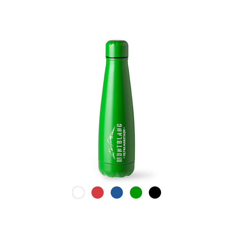 Promotional items for meals and drinks: water bottles, mugs, thermoses, tableware