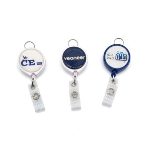 Enrouleur Badge double attache dôme résine (x100) | Sogedex
