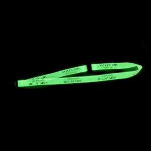 Cordon tour de cou plat phosphorescent personnalisé - crochet métal (lot de 100)