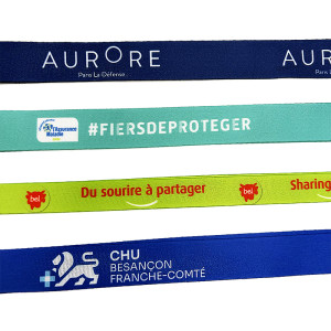 Secure Custom Satin Lanyard with badge reel (pack of 100) - Sogedex