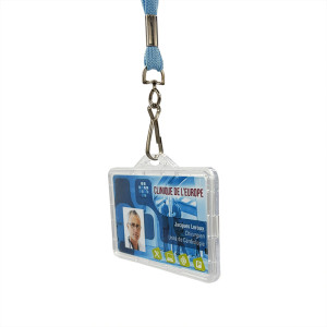 Porte-badges totalement sécuritaire pour 1 ou 2 cartes - Horizontal