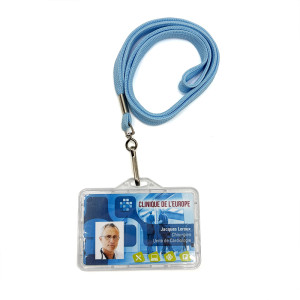 IDS90: Totally safe badge holder for 1 or 2 cards - Landscape