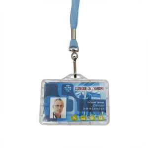 IDS90: Totally safe badge holder for 1 or 2 cards - Landscape