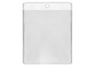 Clear badge holder for 86 x 101 mm badges - round perforation (pack of 100)