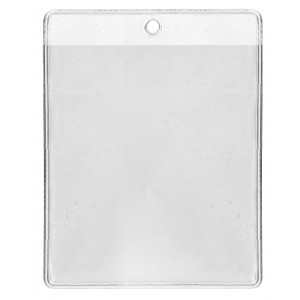 Clear badge holder for 86 x 101 mm badges - round perforation (pack of 100)