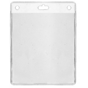 Badge holder for 86 x 101 mm badge w/ round and oblong perforations (pack of 100)