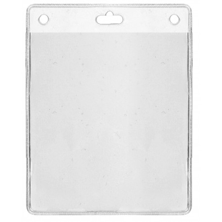 Badge holder for 86 x 101 mm badge w/ round and oblong perforations (pack of 100)