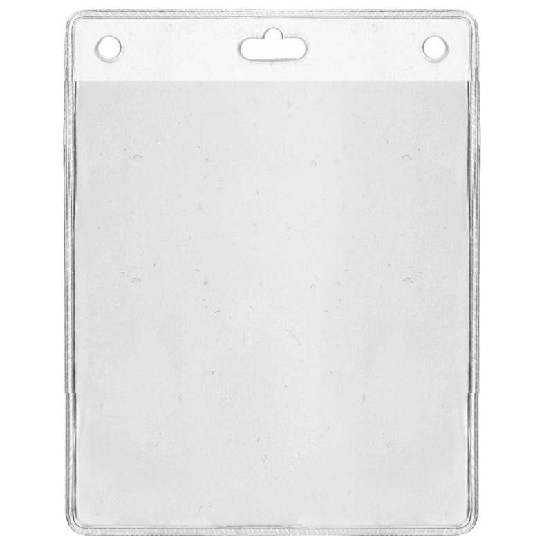 Badge holder for 86 x 101 mm badge w/ round and oblong perforations (pack of 100)