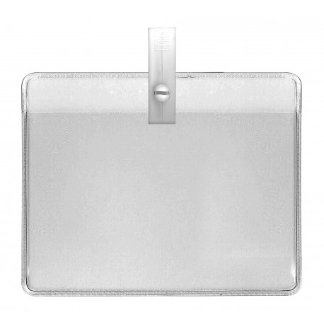Porte-badge PVC souple prêt à l'emploi - pince plastique blanc - IDS 44 (lot de 100)