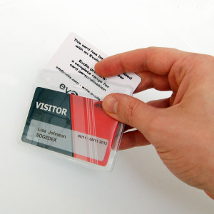 Clear badge holder for 2 cards - landscape - IDS38 (pack of 100)
