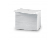 Pack of 100 PVC white cards w/ 5mm round hole pack (thickness 0.50mm)