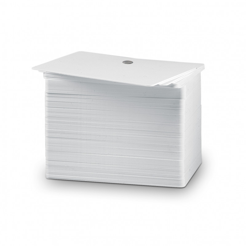 Lot de 100 cartes PVC blanches 86x54 mm, épaisseur 0,50 mm