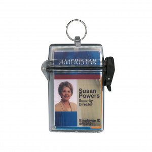 Clear plastic watertight case with key ring - Clearbox (pack of 10)