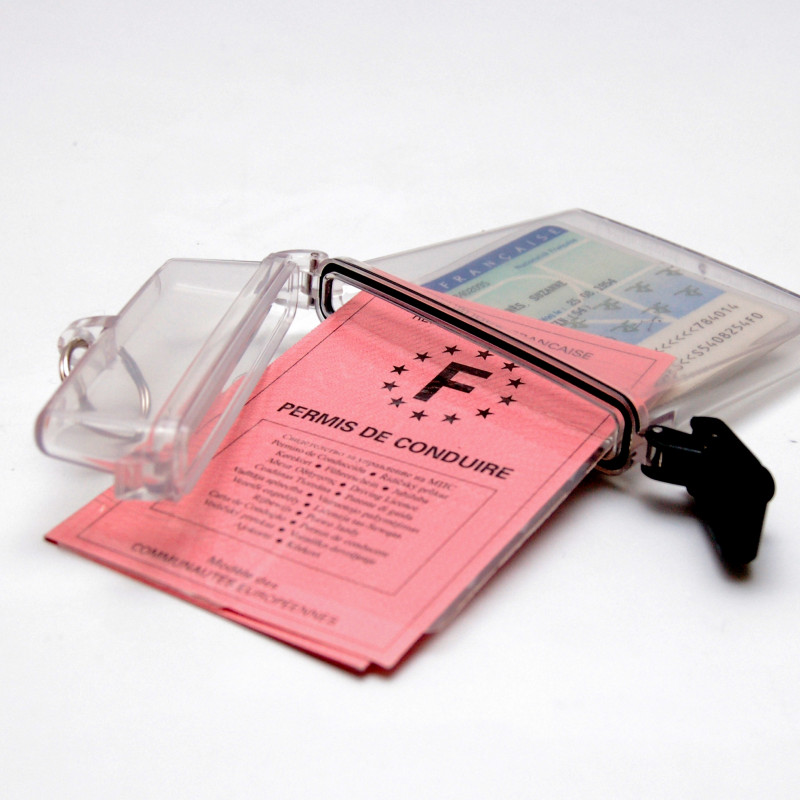 Ausweishalter Clearbox - wasserfeste - Ring im Lieferumfang enthalten (10  Stk) - Sogedex