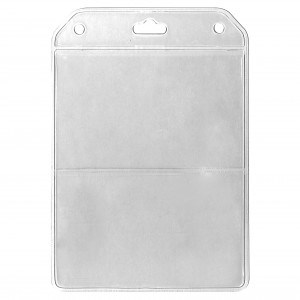 Porte-carte avec trou oblong porte-badge transparent horizontal en plastique  rigide, pochettes pour cartes d'identification et badge : :  Fournitures de bureau