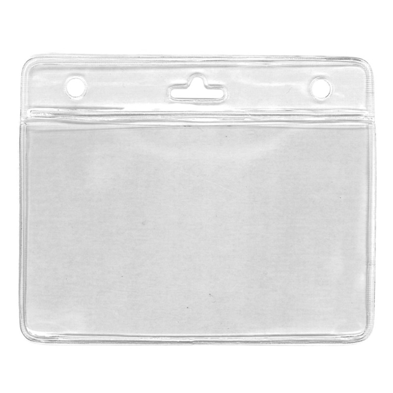 Clear badge holder for 2 cards - landscape - IDS38 (pack of 100)