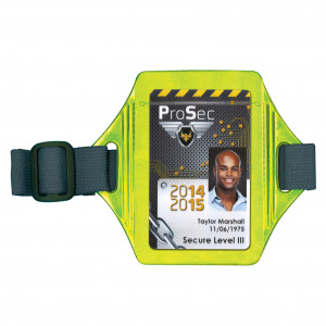 Adjustable Armband with Yellow Reflective Badge Holder | Sogedex