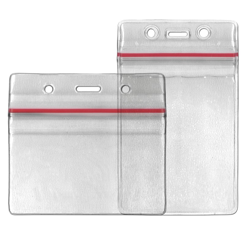 Porte-badge étanche avec bandeau renforcé et zip glissière| Sogedex